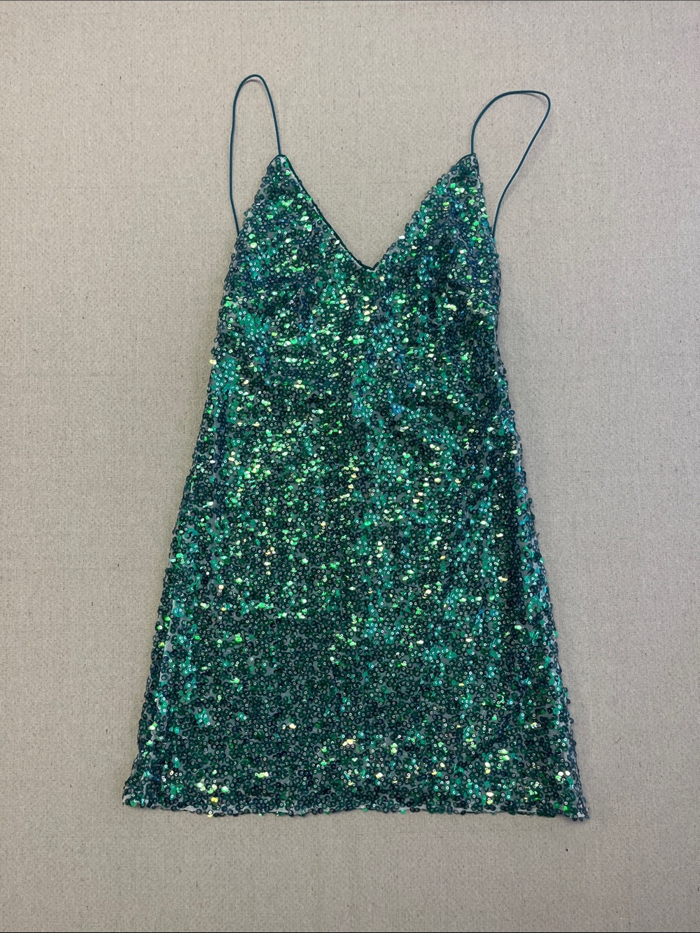 Lulus Green Sequin Mini Dress XS Party Cocktail Bodycon Sparkly Mermaid